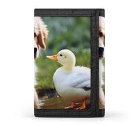 QMNRTK Portefeuille fin à triple pli Dog And A Duck avec gravure RFID pour homme et femme, style, taille unique, Style :, Taille unique