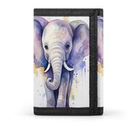 QMNRTK Portefeuille fin à triple pli en forme de bébé éléphant avec gravure RFID pour homme et femme, style, taille unique, Style :, Taille unique