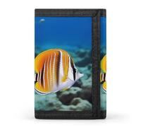 QMNRTK Portefeuille fin à triple pli en forme de poisson papillon - Portefeuille fin personnalisé gravé RFID pour homme et femme - Style - Taille unique, Style :, Taille unique