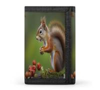 QMNRTK Portefeuille fin à triple pli en forme d'écureuil avec gravure RFID pour homme et femme, style, taille unique, Style :, Taille unique