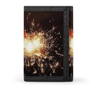 QMNRTK Portefeuille fin à triple pli motif feu d'artifice avec blocage RFID pour homme et femme, style, taille unique, Style :, Taille unique