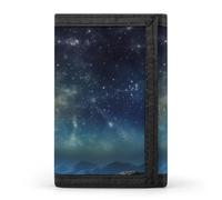 QMNRTK Portefeuille fin à triple volet avec motif galaxie étoilée - Personnalisable - Avec blocage RFID - Pour homme et femme - Style - Taille unique, Style :, Taille unique
