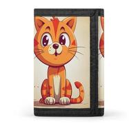 QMNRTK Portefeuille fin à triple volet en forme de chat avec de grands yeux, portefeuille fin personnalisé gravé RFID pour homme et femme, style, taille unique, Style :, Taille unique