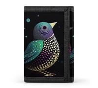 QMNRTK Portefeuille fin à triple volet Silhouette de deux oiseaux, portefeuille fin personnalisé gravé RFID pour homme et femme, style, taille unique, Style :, Taille unique