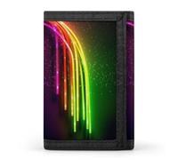 QMNRTK Portefeuille fin arc-en-ciel fluo à trois volets, portefeuille fin personnalisé gravé RFID pour homme et femme, style, taille unique, Style :, Taille unique