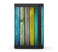 QMNRTK Portefeuille fin en bois coloré à triple pli, portefeuille fin personnalisé gravé RFID pour homme et femme, style, taille unique, Style :, Taille unique