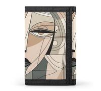 QMNRTK Portefeuille fin en forme de visage à triple pli, portefeuille fin personnalisé gravé RFID pour homme et femme, style, taille unique, Style :, Taille unique