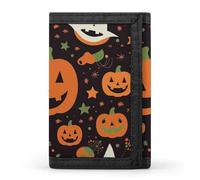 QMNRTK Portefeuille fin Happy Halloween à triple pli, portefeuille fin personnalisé gravé RFID pour homme et femme, style, taille unique, Style :, Taille unique