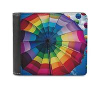 QMNRTK Portefeuille parapluie coloré en cuir à deux volets pour homme et femme, blocage RFID, capacité supplémentaire, coutures ultra résistantes, portefeuille fin avec 8 emplacements pour cartes,