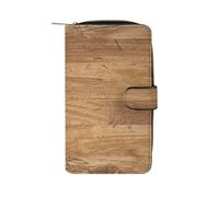 QMNRTK Portefeuille rétro en chêne brut avec blocage RFID fin en cuir véritable minimaliste poche avant porte-clés pour homme et femme, style, 19,7 x 11 x 3,5 cm, Style :, 19.7x11x3.5cm