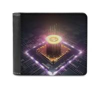 QMNRTK Processeur informatique avec portefeuille magique en cuir léger pour homme et femme, blocage RFID, capacité supplémentaire, coutures ultra résistantes, portefeuille fin avec 8 emplacements pour