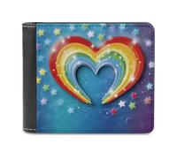 QMNRTK Rainbow Star Portefeuille en cuir à deux volets pour homme et femme avec blocage RFID, coutures ultra résistantes, 8 emplacements pour cartes, style, taille unique, Style :, Taille unique