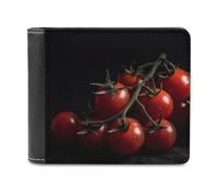 QMNRTK Ripe Tomatoes Portefeuille en cuir à deux volets pour homme et femme avec blocage RFID, capacité supplémentaire, coutures ultra résistantes, portefeuille fin avec 8 emplacements pour cartes,