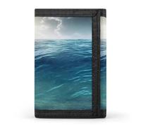 QMNRTK Sea Portefeuille fin à triple pli, portefeuille fin personnalisé gravé RFID pour homme et femme, style, taille unique, Style :, Taille unique