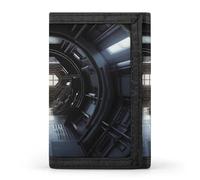 QMNRTK Space Capsule Portefeuille à triple pli, portefeuille fin personnalisé gravé RFID pour homme et femme, style, taille unique, Style :, Taille unique