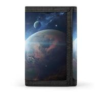 QMNRTK Space Star Portefeuille fin à triple pli, portefeuille fin personnalisé gravé RFID pour homme et femme, style, taille unique, Style :, Taille unique