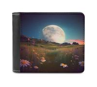 QMNRTK Star Meadow Portefeuille à deux volets en cuir pour homme et femme avec blocage RFID, capacité supplémentaire, coutures ultra résistantes, portefeuille fin avec 8 emplacements pour cartes,