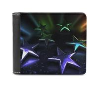 QMNRTK Stars Portefeuille à deux volets en cuir pour homme et femme, blocage RFID, capacité supplémentaire, coutures ultra résistantes, portefeuille fin avec 8 emplacements pour cartes, style, taille