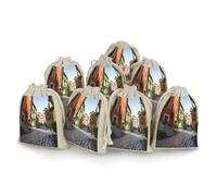 QMNRTK Street of Italy Lot de 8 petits sacs vides en mousseline de coton avec cordon de serrage réutilisables et lavables pour herbes, épices, bonbons, savon, bijoux, cadeaux de mariage