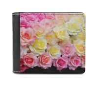 QMNRTK Sweety - Portefeuille à deux volets en cuir jaune rose pour homme et femme, blocage RFID, capacité supplémentaire, coutures ultra résistantes, portefeuille fin avec 8 emplacements pour cartes,