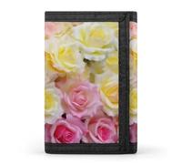 QMNRTK Sweety Portefeuille fin à triple volet avec gravure RFID pour homme et femme Motif rose jaune Taille unique, Style :, Taille unique