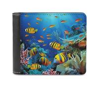 QMNRTK The Underwater World Portefeuille en cuir à deux volets pour homme et femme avec blocage RFID, coutures ultra résistantes, 8 emplacements pour cartes, style, taille unique, Style :, Taille