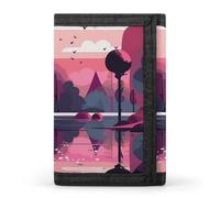 QMNRTK Trees by Lake - Portefeuille fin à triple pli, portefeuille fin personnalisé gravé avec blocage RFID pour homme et femme, style, taille unique, Style :, Taille unique