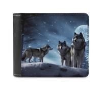 QMNRTK Wolfs - Portefeuille à deux volets en cuir pour homme et femme, blocage RFID, capacité supplémentaire, coutures ultra résistantes, avec 8 emplacements pour cartes, style, taille unique, Style