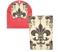 QMNSEHF Carte de vœux avec enveloppes, motif chevalier fleur de lys et armoiries - Carte de remerciement - Carte d'anniversaire pour femme et homme - Pour Noël, Halloween, mariage - Cartes de vœux