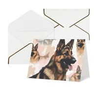 QMNSEHF Carte de vœux vierge avec enveloppes, carte de remerciement, carte de remerciement pour les amoureux des chiens de berger allemand, carte d'anniversaire pour femme, homme, Noël, Halloween