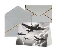 QMNSEHF Carte de vœux vierge avec enveloppes, carte de remerciement de la Seconde Guerre mondiale, carte d'anniversaire pour femmes, hommes, Noël, Halloween, mariage, cartes de vœux vierges pour