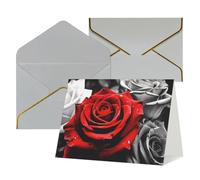 QMNSEHF Carte de vœux vierge avec enveloppes, carte de remerciement, noir, blanc et rouge, carte d'anniversaire pour femme, homme, Noël, Halloween, mariage, cartes de vœux vierges pour toutes les