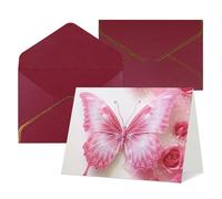 QMNSEHF Carte de vœux vierge avec enveloppes, carte de remerciement, papillon blanc, carte d'anniversaire pour femme, homme, Noël, Halloween, mariage, cartes de vœux vierges pour toutes les occasions