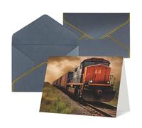 QMNSEHF Carte de vœux vierge avec enveloppes, carte de remerciement, train de marchandises, carte d'anniversaire pour femme, homme, Noël, Halloween, mariage, cartes de vœux vierges pour toutes les
