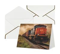 QMNSEHF Carte de vœux vierge avec enveloppes, carte de remerciement, train de marchandises, carte d'anniversaire pour femme, homme, Noël, Halloween, mariage, cartes de vœux vierges pour toutes les