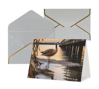 QMNSEHF Carte de vœux vierge avec enveloppes, carte de remerciement Wild Goose by the Bridge, carte d'anniversaire pour femme, homme, Noël, Halloween, mariage, cartes de vœux vierges pour toutes les