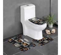 QMNSEHF Cool Evil - Lot de 3 tapis de bain doux et absorbants, tapis de contour en forme de U, housse pour abattant de toilette, tapis de bain antidérapant pour salle de bain, 61 x 40,6 cm