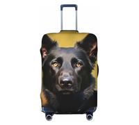 QMNSEHF Housse de protection élastique et lavable pour valise, motif berger allemand, housse de valise, anti-rayures, en élasthanne, convient aux bagages de 45,7 à 81,3 cm, Noir , S