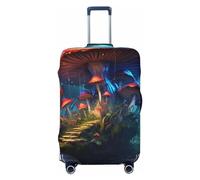 QMNSEHF Housse de protection élastique lavable en forme de champignon mystérieux anti-rayures, convient aux bagages de 45,7 à 81,3 cm, Noir , XL