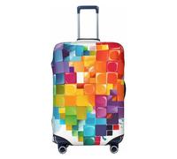 QMNSEHF Housse de protection élastique lavable en forme de cœur coloré pour valises de 45,7 à 81,3 cm en élasthanne, anti-rayures, convient aux bagages de 45,7 à 81,3 cm, Noir , L