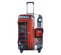 QMNSEHF Housse de protection élastique lavable pour valise de voyage Angleterre Royaume-Uni rétro Londres téléphone housse anti-rayures Spandex Bagages couvre bagages housses pour bagages de 45,7 à