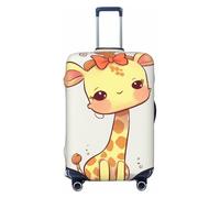 QMNSEHF Housse de protection élastique lavable pour valise de voyage avec nœud mignon girafe anti-rayures Spandex pour bagages de 45,7 à 81,3 cm, Noir , S