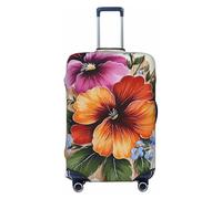 QMNSEHF Housse de protection élastique lavable pour valise de voyage peinte à la main en élasthanne anti-rayures pour bagages de 45,7 à 81,3 cm, Noir , L