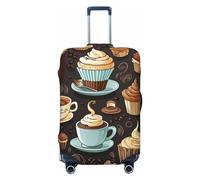 QMNSEHF Housse de protection élastique lavable pour valise de voyage pour café et bonbons, chocolat, anti-rayures, convient aux bagages de 45,7 à 81,3 cm, Noir , S