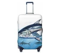 QMNSEHF Housse de protection élastique lavable pour valise de voyage Thunnus Thunnus anti-rayures en élasthanne pour bagages de 45,7 à 81,3 cm, Noir , S