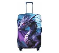QMNSEHF Housse de protection élastique lavable pour valise de voyage violet dragon violet lune housse de valise housse anti-rayures Spandex housse de bagages couvre bagages couvre pour bagages de 45,7