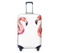 QMNSEHF Housse de protection élastique lavable pour valise, motif flamants roses, anti-rayures, convient aux bagages de 45,7 à 81,3 cm, Noir , L