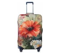 QMNSEHF Housse de protection élastique lavable pour valise, peinture à l'aquarelle, anti-rayures, convient aux bagages de 45,7 à 81,3 cm, Noir , XL