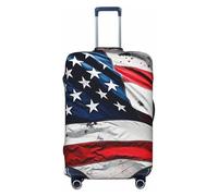 QMNSEHF Housse de protection pour bagages de voyage, élastique, lavable, drapeau américain, housse de valise, anti-rayures, housse de bagage en élasthanne, convient aux bagages de 45,7 à 81,3 cm, Noir