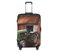 QMNSEHF Housse de protection pour bagages de voyage, élastique, lavable, motif tracteur à la ferme, housse de valise anti-rayures en élasthanne, convient aux bagages de 45,7 à 81,3 cm, Noir , L